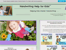 Tablet Screenshot of handwritinghelpforkids.com